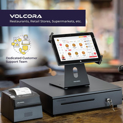 Volcora POS Cash Drawer, Removable Coin Slots, 5 Bill/6 Coin, 12-24V, Black