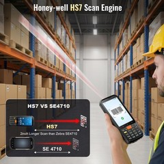 Android 13 Barcode Scanner PDA P300 HS7 4″ Touchscreen IP66 Rugged