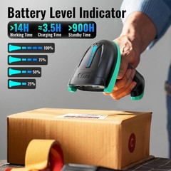 Tera Barcode Scanner 1D Wireless with Battery Level Teal, Teal