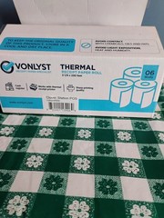 VONLYST THERMAL RECEIPT PAPER ( 3 1/8 IN WIDE X 230 FT ) 6 ROLLS