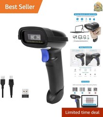 Bluetooth Barcode Scanner, Compatible with 2.4G Wireless & Bluetooth Function…