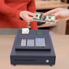 39 Keys Wired Lockable Electric Thermal Cash Register with Drawer for Catering