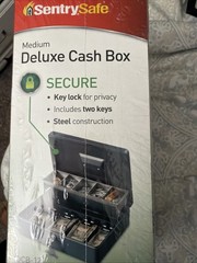 SentrySafe Money Safe Cash Box with Money Tray and Key Lock 0.21 Cubic Feet …