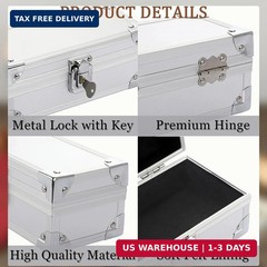 Hipiwe Lockable Cash Box Aluminium Alloy Money Box for Cash Money Storage Box Ca