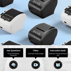 MUNBYN WiFi POS Receipt Printer 80mm Thermal USB/Lan/Serial/Cash Drawer Port ESC