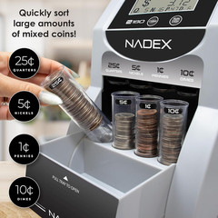 Nadex S180 Digital Coin Sorter and Counter – Displays Total and Denomination