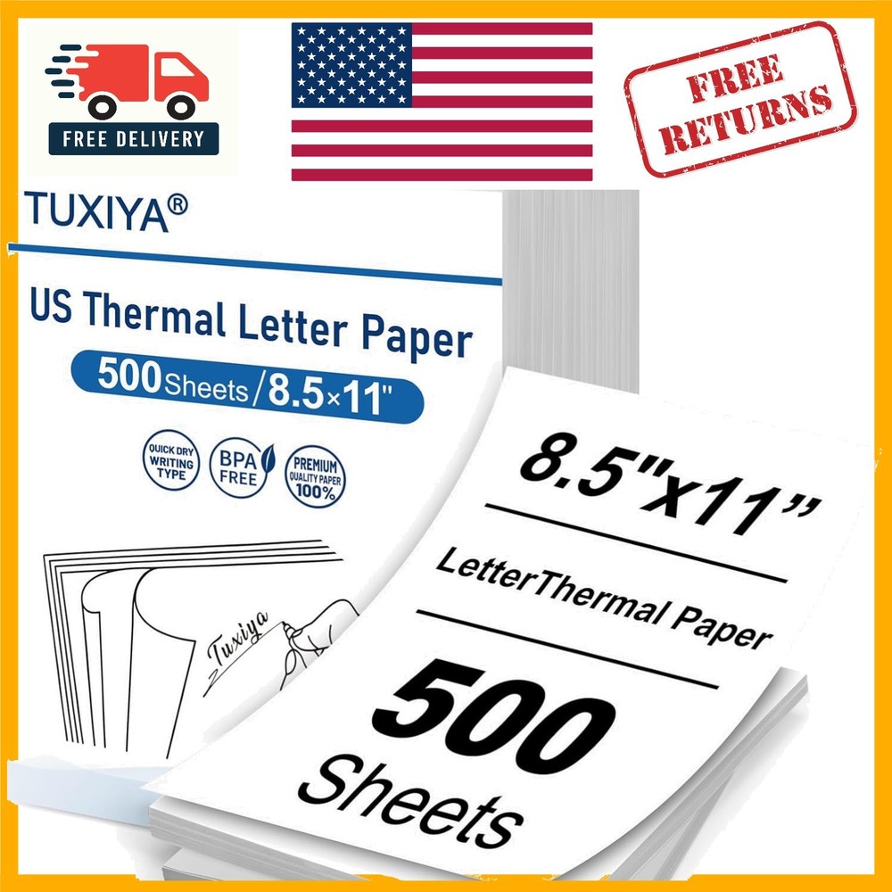 500 Sheets of 8.5×11 Inch BPA-Free Thermal Printer Paper – High Quality Printing