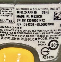 Motorola DS4208-DL00007WR USB-Wired Handheld Scanner From Working System