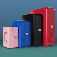 Versatile Blue Metal Cash Box with Key Lock – Ideal for Outdoor & Indoor Use