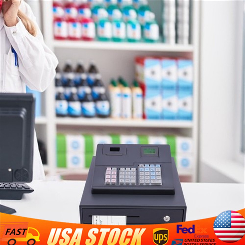 39 Keys Wired Lockable Electric Thermal Cash Register w/ Drawer for Catering US