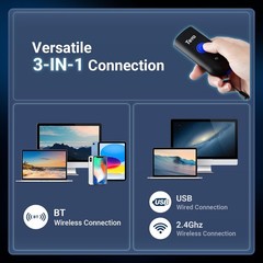 Mini 1D Barcode Scanner: Pocket Waterproof Wireless Laser Scanner 3 in 1 with…