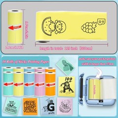 10 Rolls Colorful Mini Thermal Printer Paper Refill for Most Mini Printers, 5…