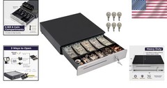Durable Black Cash Register Drawer, 16″, Stainless Front, 5 Bill/6 Coin