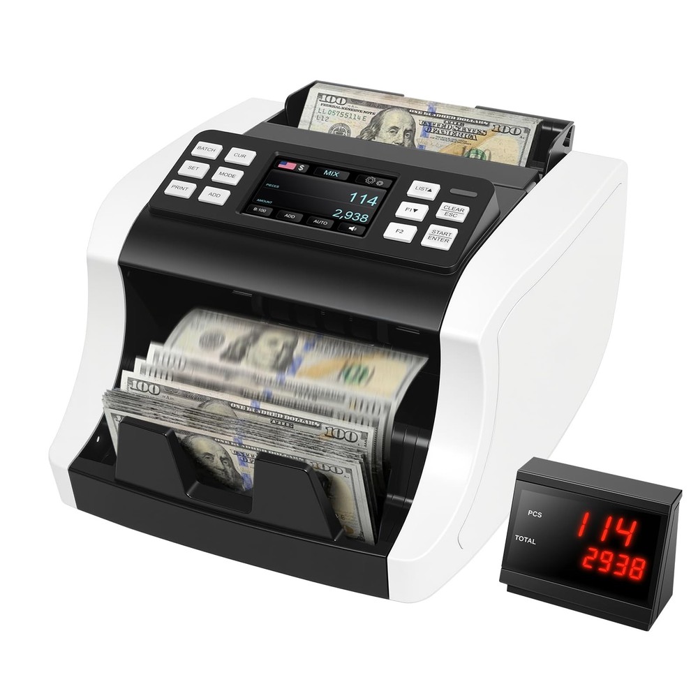 NUCOUN Mixed Denomination Money Counter Machine, Commercial Grade Bill Value …