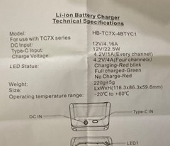 Zebra 4 Battery Port TC7X Battery Charger for Zebra TCX Series Charging Cable