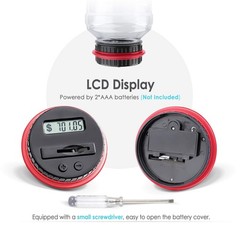 1.8L Large Red Digital Coin Counting Piggy Bank Money Jar Saving US Coins