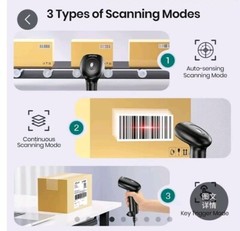 USB Wired Barcode Scanner Anyeast Inventory 2D 1D QR Code Scanners (No Stand)