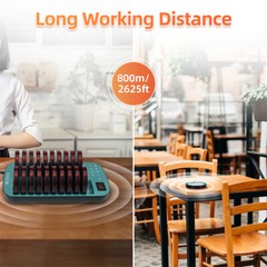 Retekess TD167F FM Restaurant Paging System Guest Queuing 20 Buzzers Food Truck