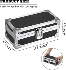 Cash Box with Lock Aluminium Alloy Money Box for Cash Lockable Money Storage…