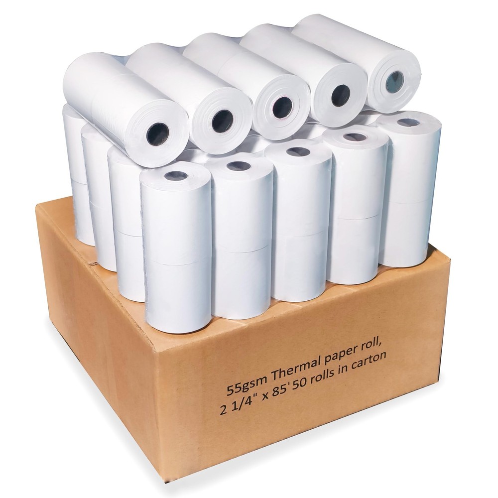 50 Rolls 2 1/4 x 85 Ft Thermal Receipt Paper For Square Terminal Verifone