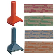 4Pc Coin Counters & Coin Sorters Tubes Bundle of 4 Color-Coded Assorted Wrappers