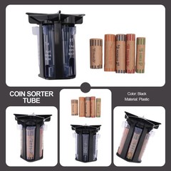 Coin Sorter Tube Coin Counter with Coin Wrappers,5-IN-1 Change Sorter3387