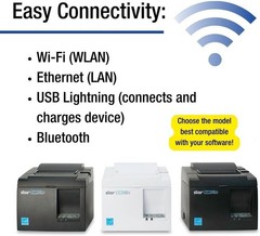 USB Thermal Receipt Printer with Device and Mfi USB Ports, Auto-cutter, and I…
