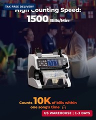 MUNBYN IMC01 Bank Grade Money Counter Machine Mixed Denomination, 2CIS/UV/IR/MG/