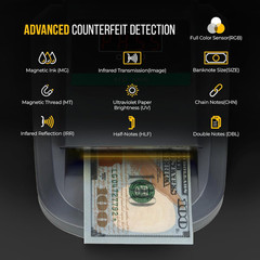 KCD-1000 4-Way Orientation Portable Fake Currency Reader and Counterfeit Bill De