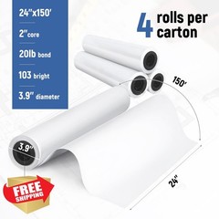 Goefun 24×150 CAD Bond Rolls 4pk 2″ Core