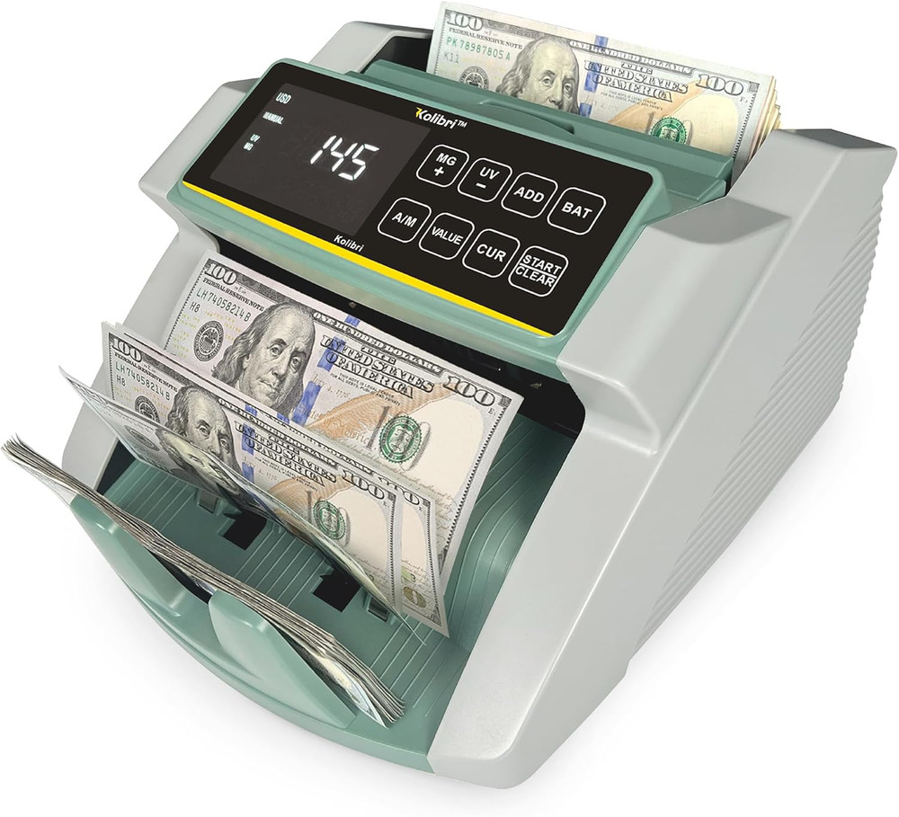 Money Counter Machine I LCD Display I Business Grade I Dollar, Euro I Advanced U