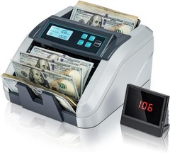 MUNBYN IMC51 Money Counter Machine Count Value, Add+Batch/Add+ Value Gray
