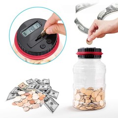 1.8L Large Red Digital Coin Counting Piggy Bank Money Jar Saving US Coins