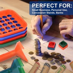 Coin Sorter Trays & Counter Tubes, Coin Roller Crimping Tool + 60 Assorted Wrapp