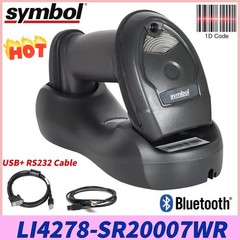 Symbol LI4278-SR20007WR Bluetooth 1D Barcode Scanner W/ Cradle USB+RS232 Cable