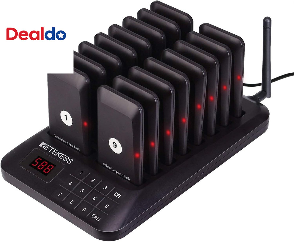 TD157 Restaurant Pager System, Pagers for Restaurants,984Ft Long Range, 16 Pager