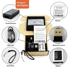 Portable Bluetooth Barcode Scanner 1d Mini Wireless Handheld Cmos Barcode Scanne