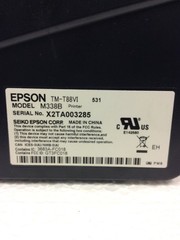 Epson M338B Thermal POS Receipt Printer TM-T88VI Bluetooth USB, No Ac Adapter