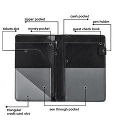 Black Server Books For Waitress/Waiter Book with Zipper Money PocketCute Wai…