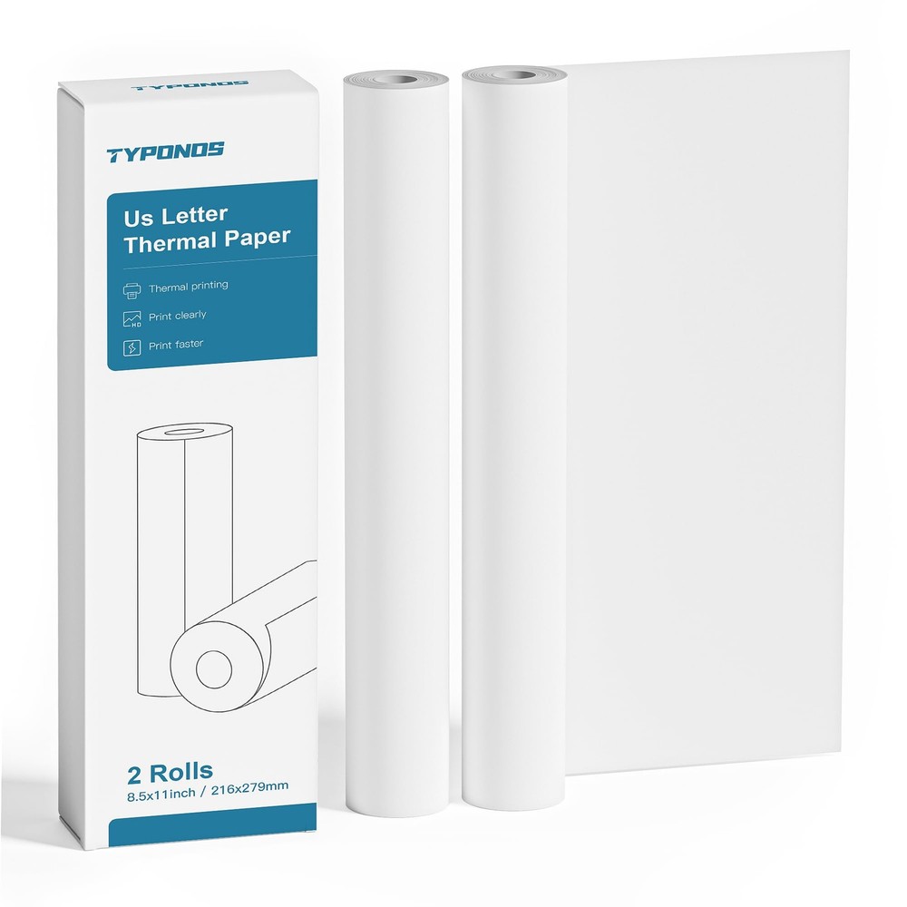 D820 Thermal Printer Paper 8.5 x 11 Inch, Continuous Thermal Paper Roll, US L…