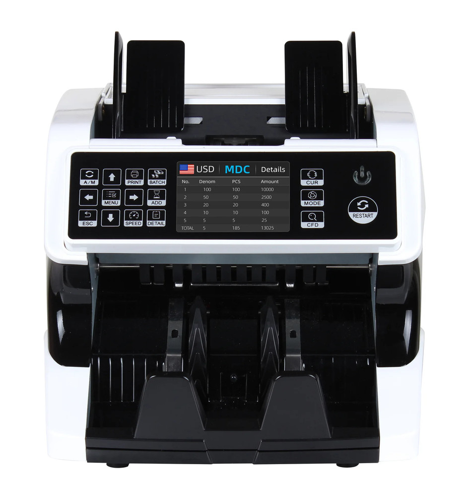 AL-920 Mixed Denomination 2 CIS Authenticating Coin Counting Machine UV/IR/MG/MT