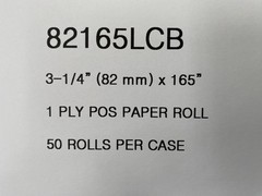 3-1/4 X 165’ 1Ply Bond Paper Rolls 50R 82165LCB