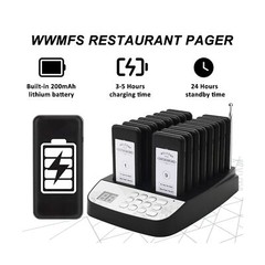 Restaurant Pager System, 16 Wireless Pagers for Restaurants, Set with Vibrati…