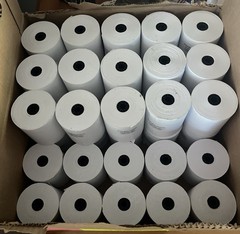 High-Quality 3 1/4” x 190’ White 1-Ply Bond Rolls, 41 Rolls for Various Printers