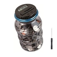 Coin Piggy Bank Saving Jar, Digital Coin Counter with LCD Display Large Capac…
