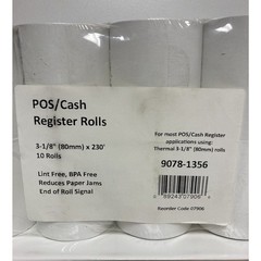 3 1/8″ x 230′ Thermal Receipt Paper 10 Rolls Cash Register POS Clover BPA Free