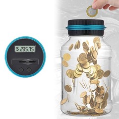 Electronic Digital LCD Coin Counter Counting Jar Money Saving Piggy Bank 1.8L OY