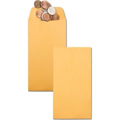 Quality Park #7 Coin Envelopes, Gummed Seal, Brown, Box Of 500