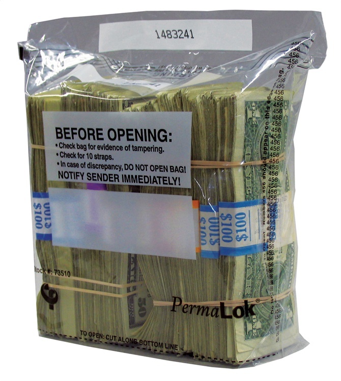 PermaLok 8″ x 9-1/4″ Tamper Evident Money Deposit Bags 250 Count