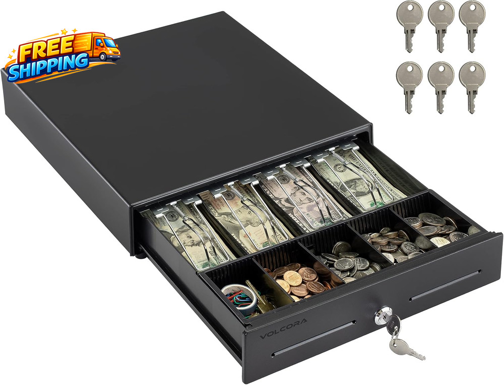 13 Electronic Cash Register Drawer for Point of Sale POS System with 4 Bill 5